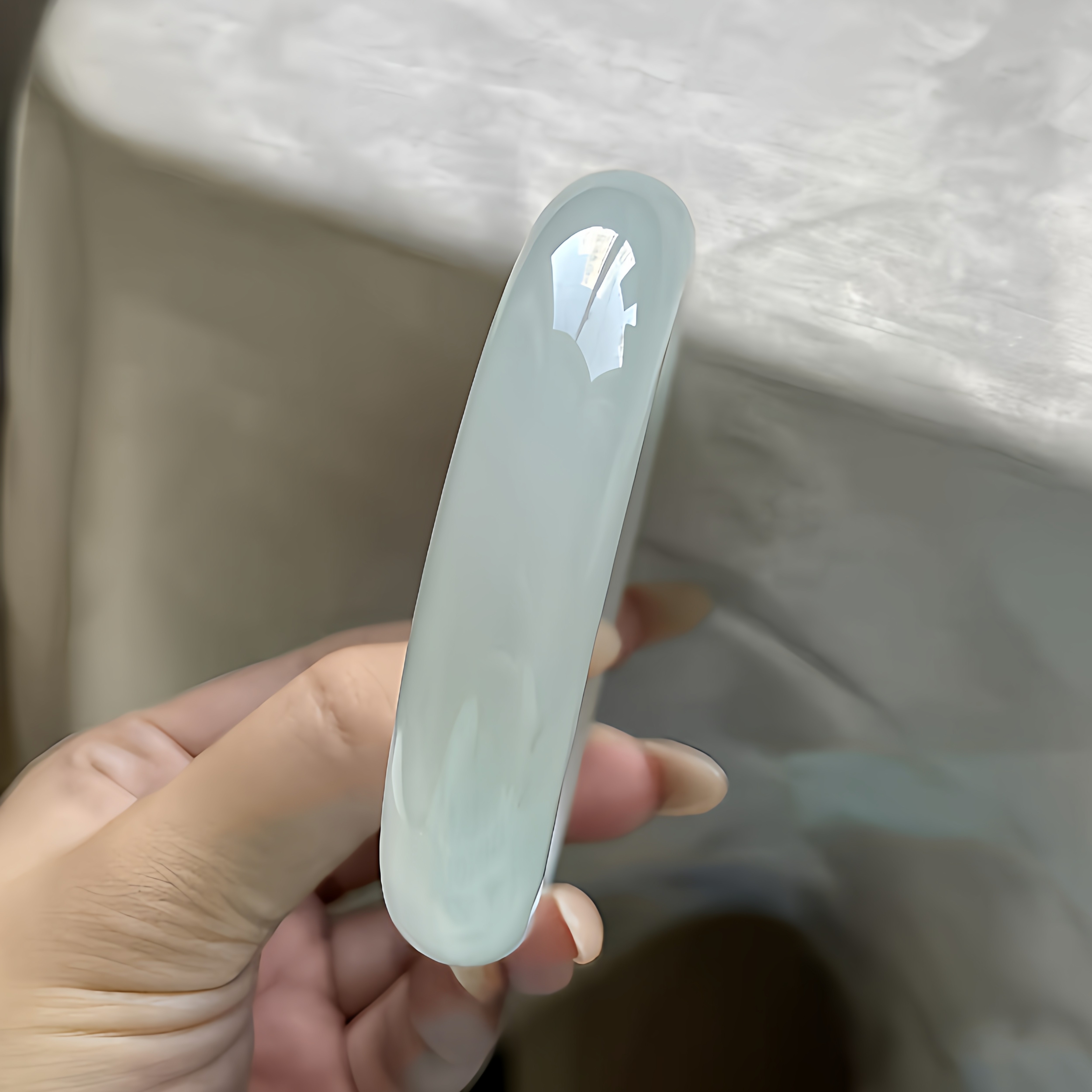 玉长情【清丽系列】翡翠冰种飘花翡翠白月光玉手镯子高端正品处理