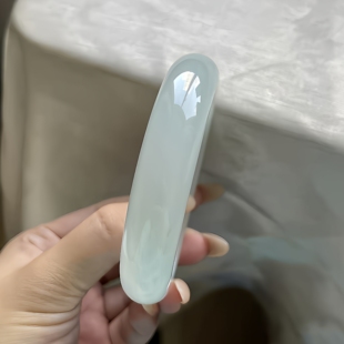 玉长情【清丽系列】翡翠冰种飘花翡翠白月光玉手镯子高端正品处理