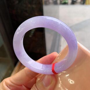 紫罗兰纯色真玉春彩 缅甸冰种翡翠玉手镯子女款 玉长情 如诗系列