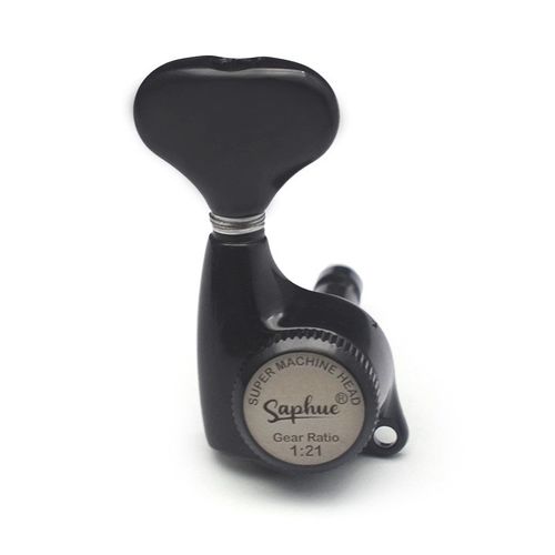 鱼尾自锁式全g封闭吉他旋准弦钮高齿轮比1:21金属上弦器调音钉黑