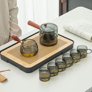 用玻便携收纳户外旅行干泡茶盘煮茶 家轻奢高档小包型璃茶具套1装