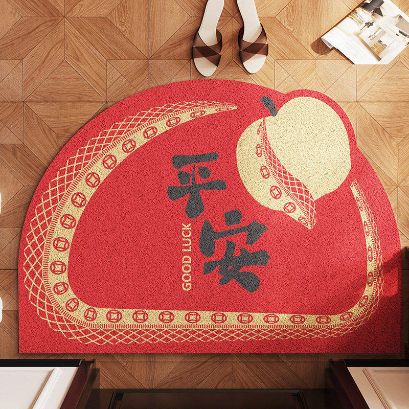 2026新款红色半圆户外门垫室内防滑丝圈入户地毯新年迎春门垫赠品,居家布艺,家用脚垫,淘宝优惠券,粉丝福利购,淘宝优惠卷