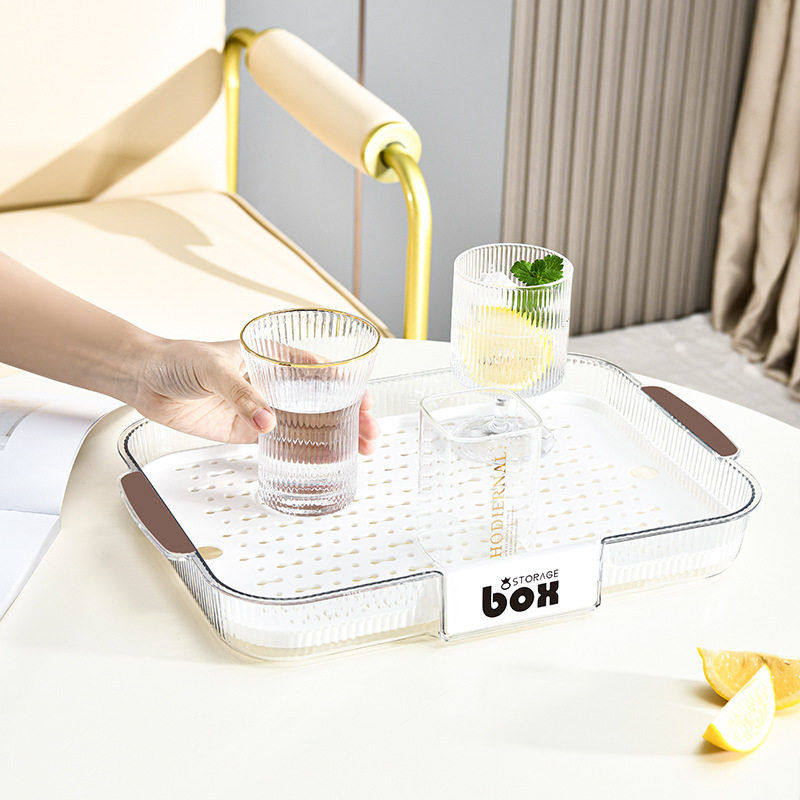 杯子沥水盘家用客厅托盘长方形茶盘水果盘塑料分层沥 水杯托盘,餐饮具,茶盘,淘宝优惠券,粉丝福利购,淘宝优惠卷