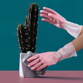 洗碗手套厨房夏季 女家用家务防水清洁橡胶乳胶洗衣服干活耐用 薄款