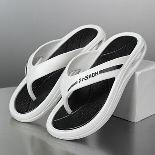 居家夹脚夹板鞋 双色人字拖鞋 潮牌沙滩运动休闲拖鞋 新款 凉拖 男夏季