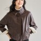 秋冬复古美拉德加绒立领短皮衣外套女美式 机车羊羔毛夹克29023