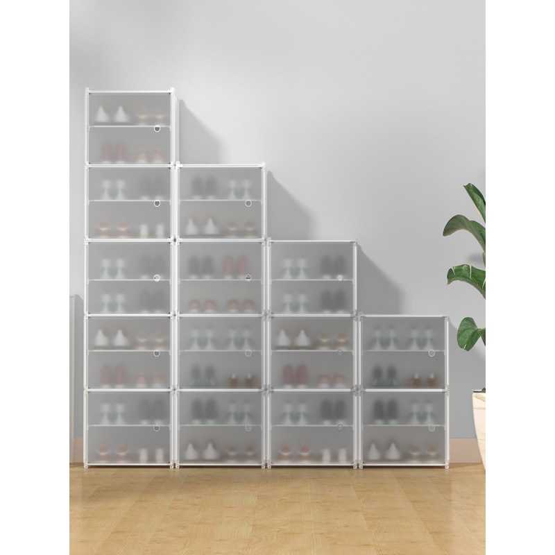 折叠鞋架盒鞋盒收纳盒透明鞋子免安装宿舍拼装塑料简易鞋柜