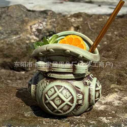 跨境新品Ceramic Tiki Mug