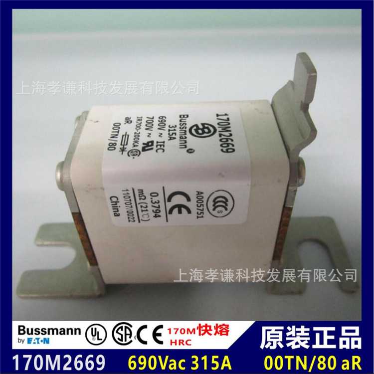 巴士曼BUSSMANN熔断器170M2669 690Vac 315A TN00/80保险丝aR