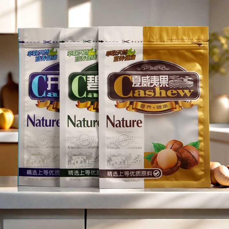 开心果包装袋碧根果夏威夷果自封拉链铝箔透明炒货袋500克1斤装