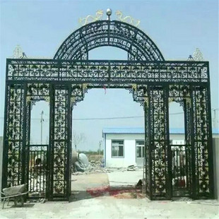 铁艺牌坊 铁艺凯旋门 小区牌楼牌坊成品铁艺大门景观标志