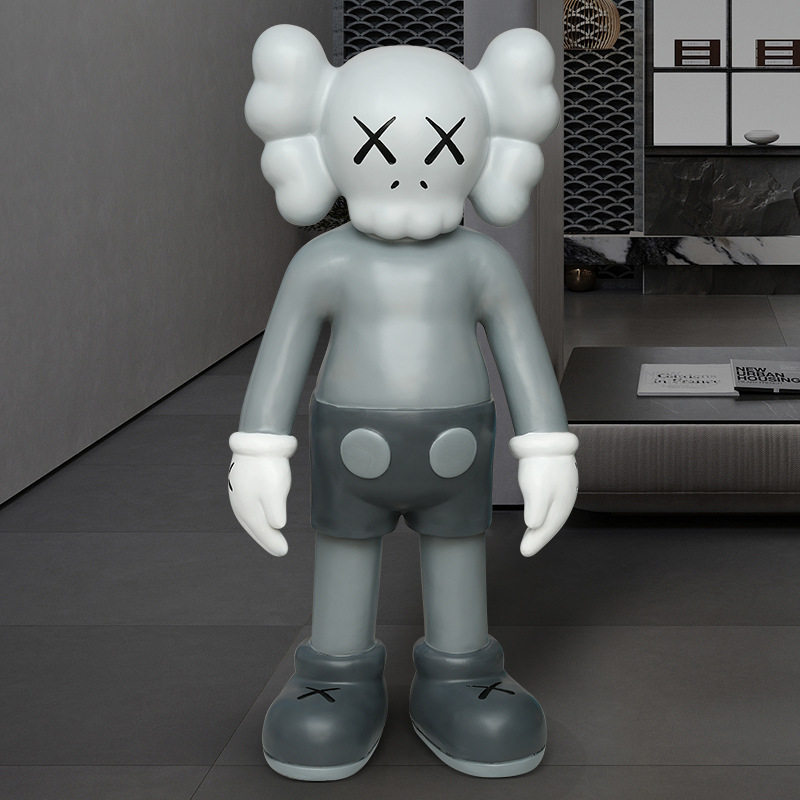 轻奢潮玩kaws卡通公仔玩偶网红暴力熊大摆件简约客厅玄关落地装饰