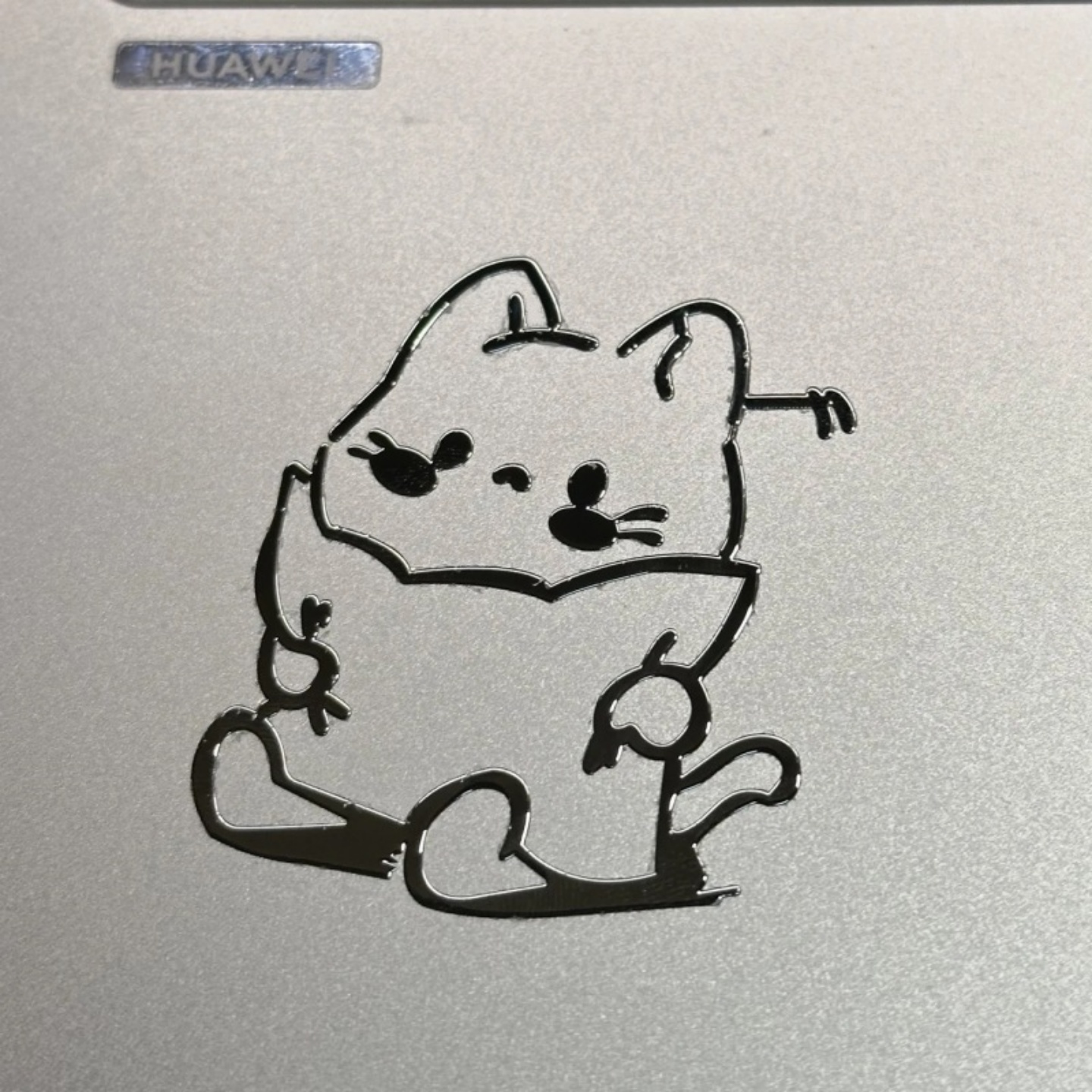 小猫咪抱枕卡通3D立体金属贴纸