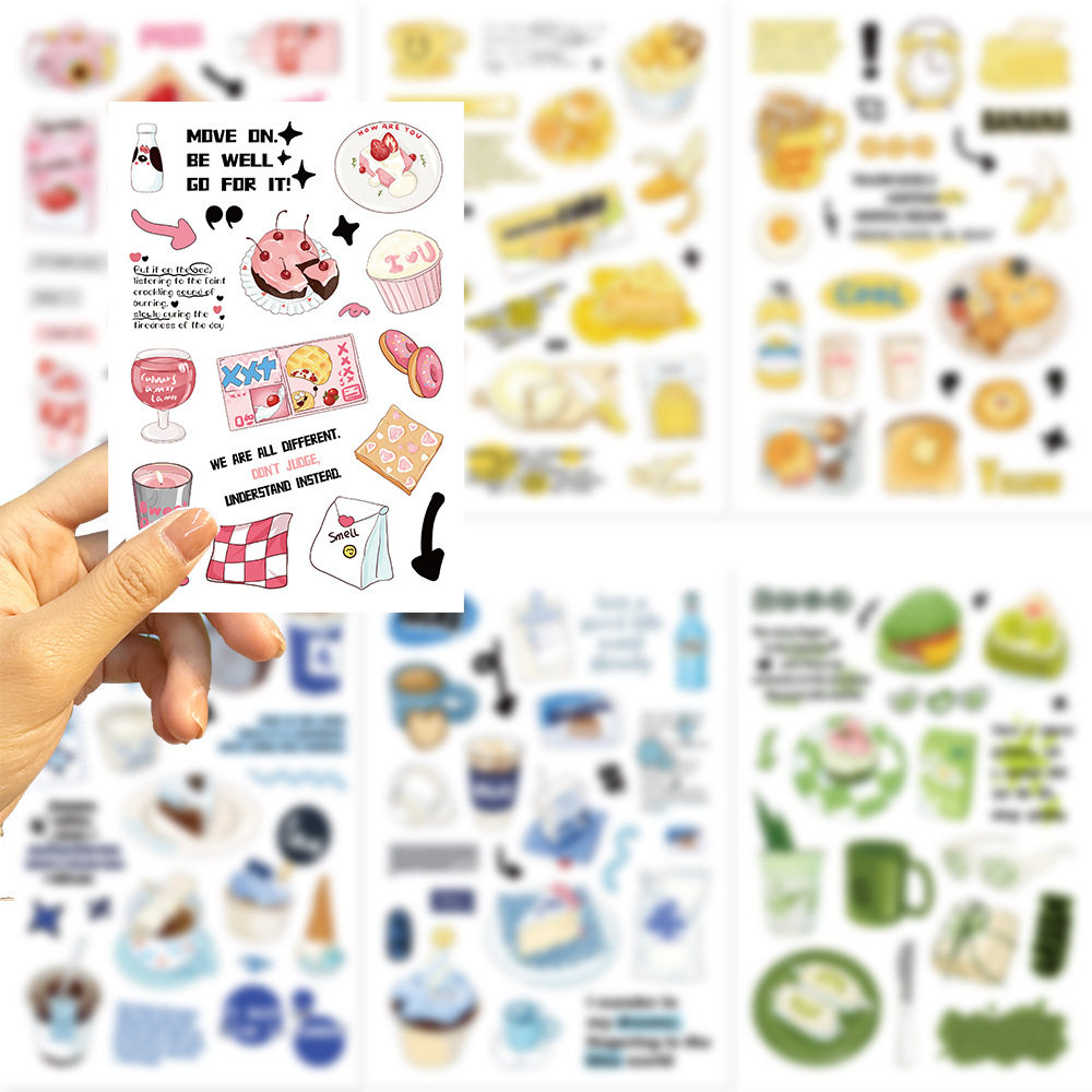 8款原创盐系简约风格咕卡贴纸