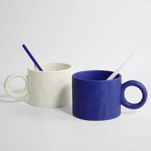 陶瓷马克杯ins风燕麦早餐咖啡杯情侣水杯简约大容量家用杯子 三汀