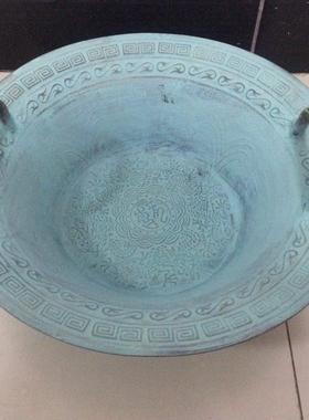 青铜器仿古龙洗盆鱼洗盆 婚庆铜盆聚宝盆家居招财风水摆件礼品