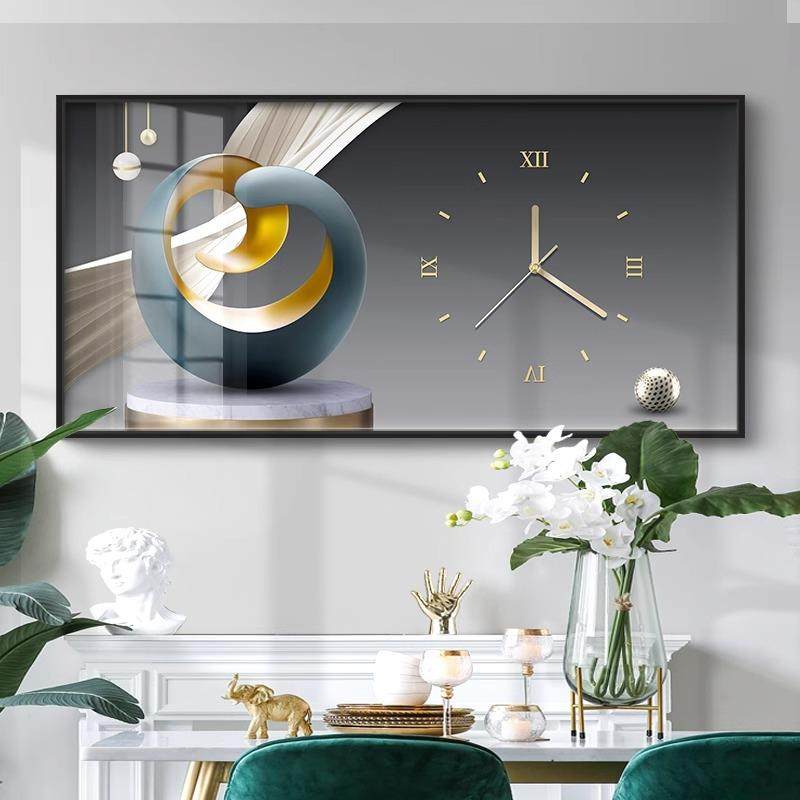 钟表挂画现代简约客厅装饰画餐厅挂画高级感时钟表画时钟挂画