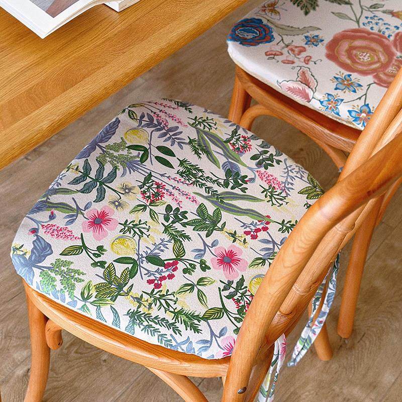 马蹄形温莎椅坐垫田园棉麻透气防滑家用四季通用加厚办公室餐椅垫,居家布艺,椅垫,淘宝优惠券,粉丝福利购,淘宝优惠卷