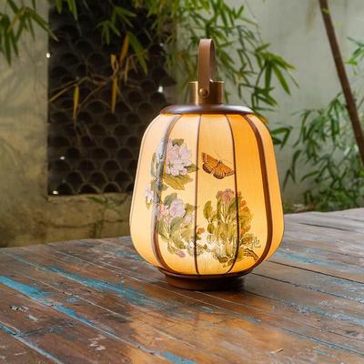 宋代美学手绘《春韵》手提宫灯新中式复古卧室床头台灯夜灯氛围灯