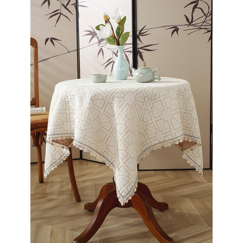 圆桌布欧式正方形桌布轻奢高级感客厅茶几餐桌咖啡桌阳台圆桌布艺