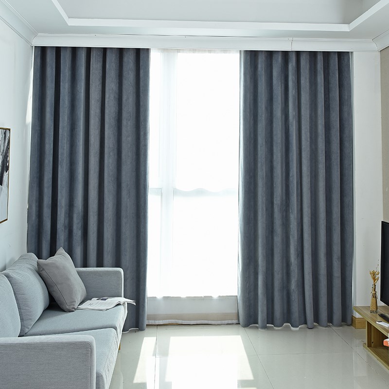 吸隔音窗帘布100%超强全遮光临街马路降噪防风隔热挂钩式加厚