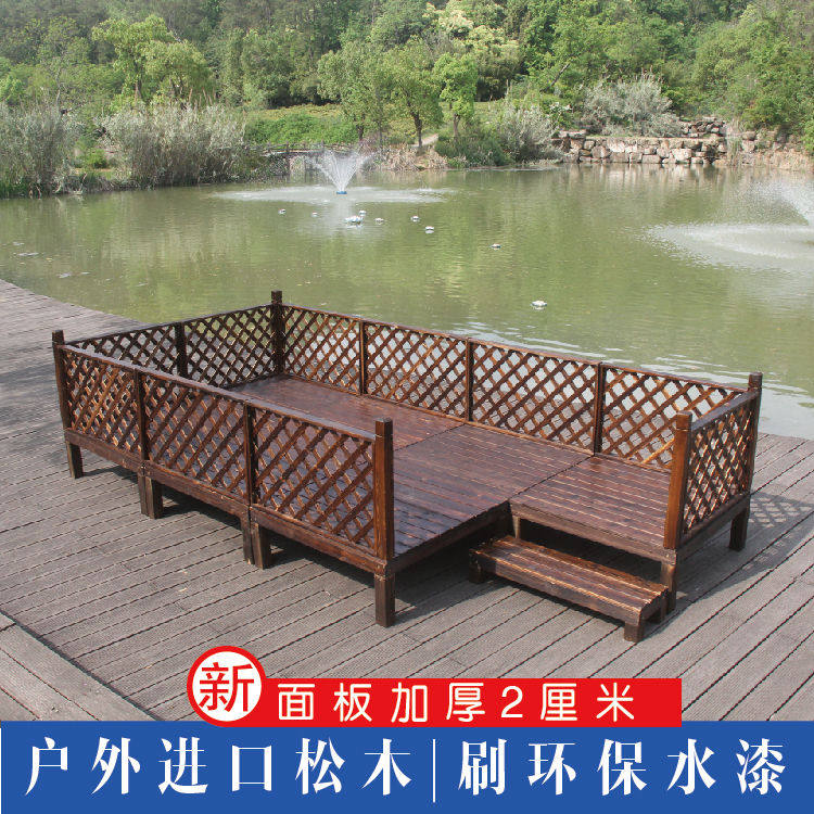 户外防腐木地板平台碳化木花园露台休闲平台婚庆移动舞台榻榻米