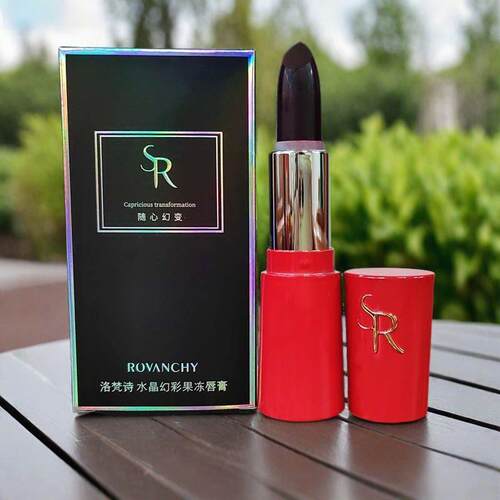 洛梵诗果冻温变口红水晶幻彩唇膏千人千色黑玫瑰红烈焰红变色滋润