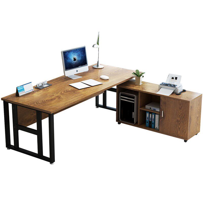 简约办公桌单人经理n大班桌椅组合办公室老板桌台式钢木电脑桌书