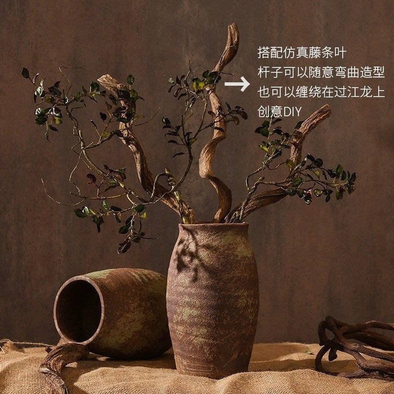 过江龙藤摆件软装饰干花干枝枯木树枝树藤干枯造型藤W条插花干树