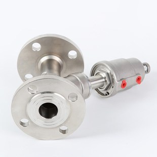 双作用不锈钢高温法兰角u座阀 DN20气动调节法兰角座阀