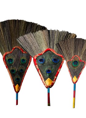 欧斯特贲巴壶孔雀羽毛扇五眼 家居用品净水瓶吉祥草三眼文巴扇子