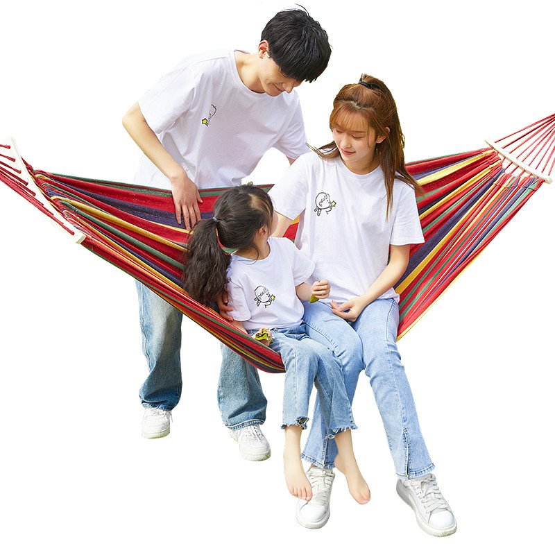 吊床户外秋千儿童双人家用室内露营防侧翻帆布吊椅宿舍寝室大学生