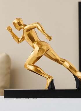 高级感抽象金色人物摆件轻奢家居客厅酒柜办公室装饰品样板房