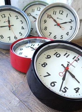 稻谷藏库 DULTON 客厅金属圆形挂钟 静音钟表