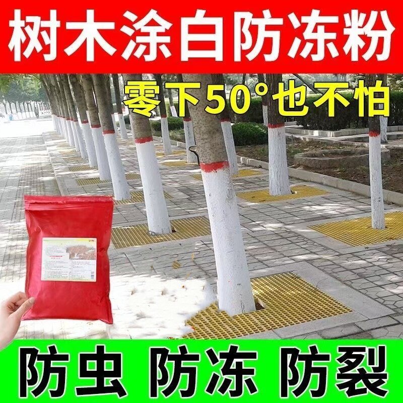 园林果树树干涂白剂抗寒防冻防虫