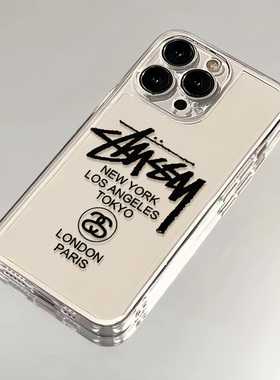 iPhone15适用创意斯图西12promax高级感华为P70小众苹果14plus手机壳16透明软荣耀OPPOfindx8新款113VIVO小米