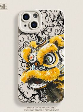 华为nova12Ultra创意舞狮适用小米苹果14plus高级感手机壳软13ins风荣耀VIVOiPhone15瞳眼16Promax一加OPPOa3