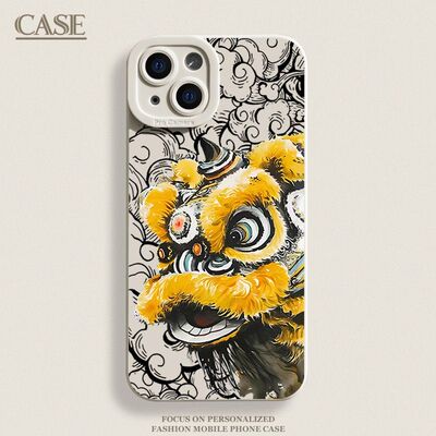 华为nova12Ultra创意舞狮适用小米苹果14plus高级感手机壳软13ins风荣耀VIVOiPhone15瞳眼16Promax一加OPPOa3