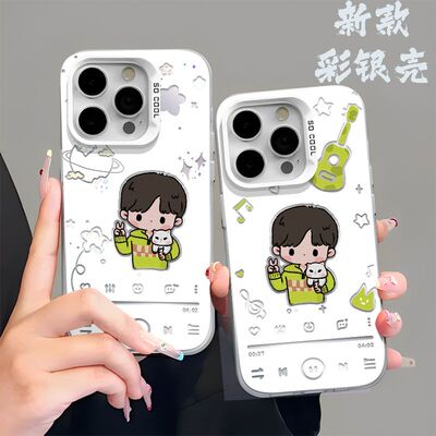 iPhone15彩银苹果13创意OPPORENO16硬适用14PLUS高级感小米17ProMax卡通手机壳猫咪魏哲鸣ins风VIVOIQOONEO11
