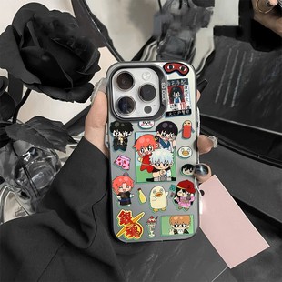 动漫真我NEO7X苹果16彩银小众14plus手机壳硬iPhone13高级感红米NOTE15PRO适用12ProMaxQ版银魂小米17PRO可爱