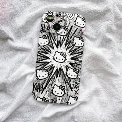 VIVOIQOOZ11TURBO适用iPhone12创意苹果14pm菲林OPPOReno15手机壳16plus硬小米17promax潮酷涂鸦kt猫K13TURBO
