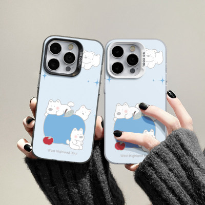 荣耀600苹果西高地iPhone13可爱12创意VIVOY93彩银14ProMax硬卡通小米17pm适用16PLUS高级感手机壳华为NOVA15