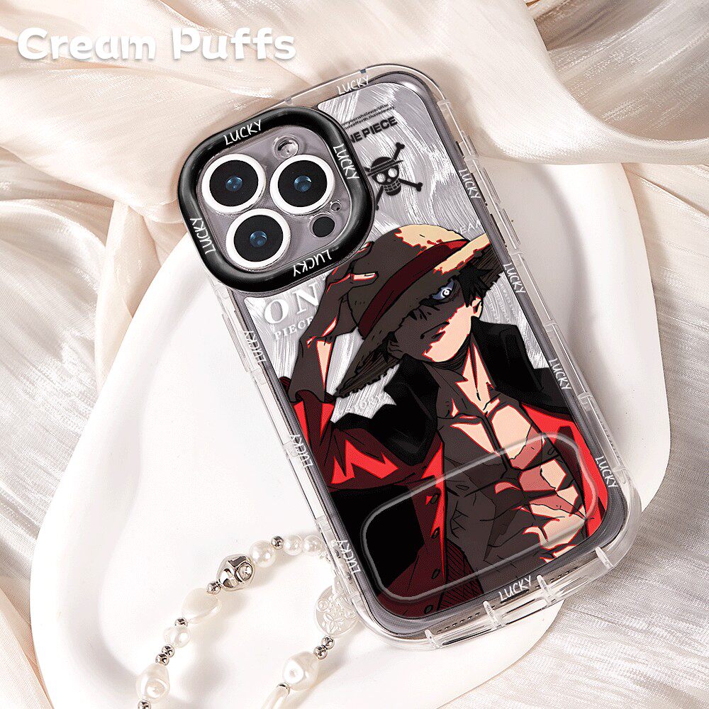 华为NOVA14镜子支架13适用iPhone16带挂绳15pm潮酷OPPOFindx9手机壳软苹果17ProMax帅气海贼王路飞橙VIVOx300