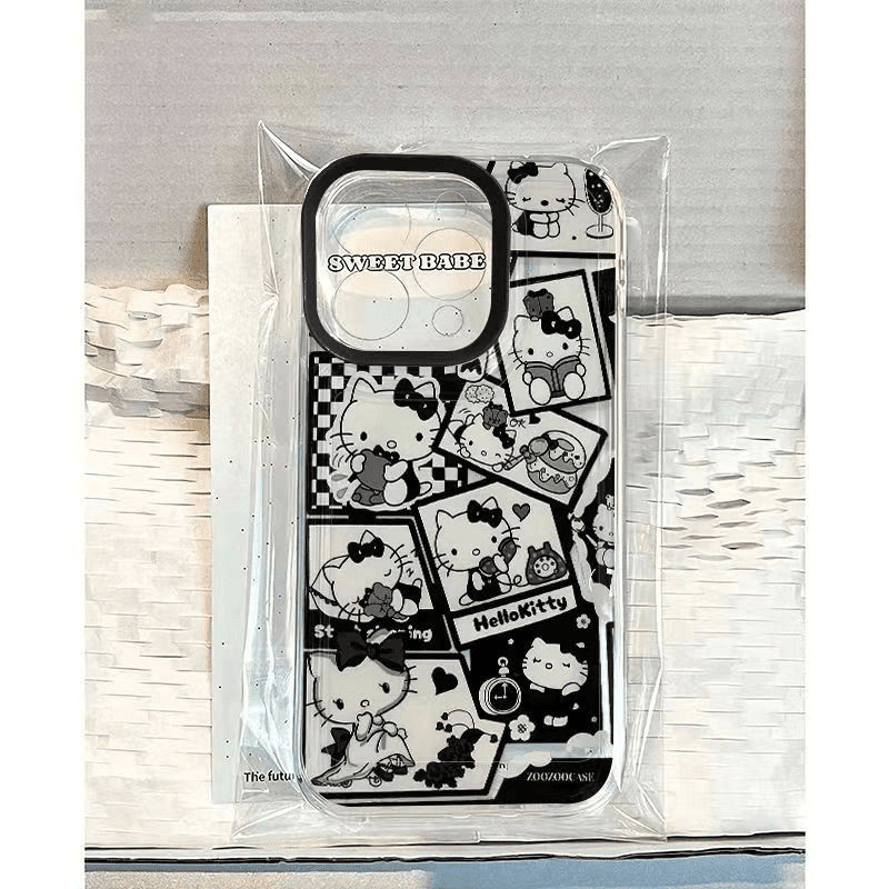 小米15Ultra透明软12promax适用苹果13卡通iPhone16e手机壳OPPOReno14黑白凯蒂猫荣耀MAGIC7高颜值VIVOS30PRO