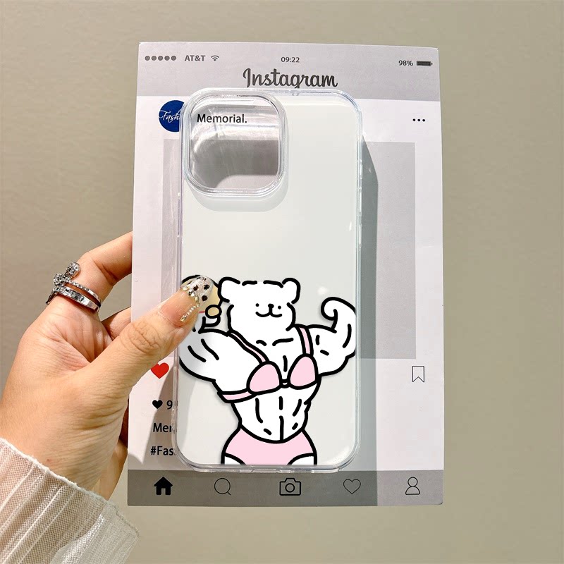 肌肉情侣白狗一加ACE5硬12手机壳带挂绳iPhone15卡通VIVOs30Promini可爱红米NOTE14PRO适用17ProMax大孔16pro