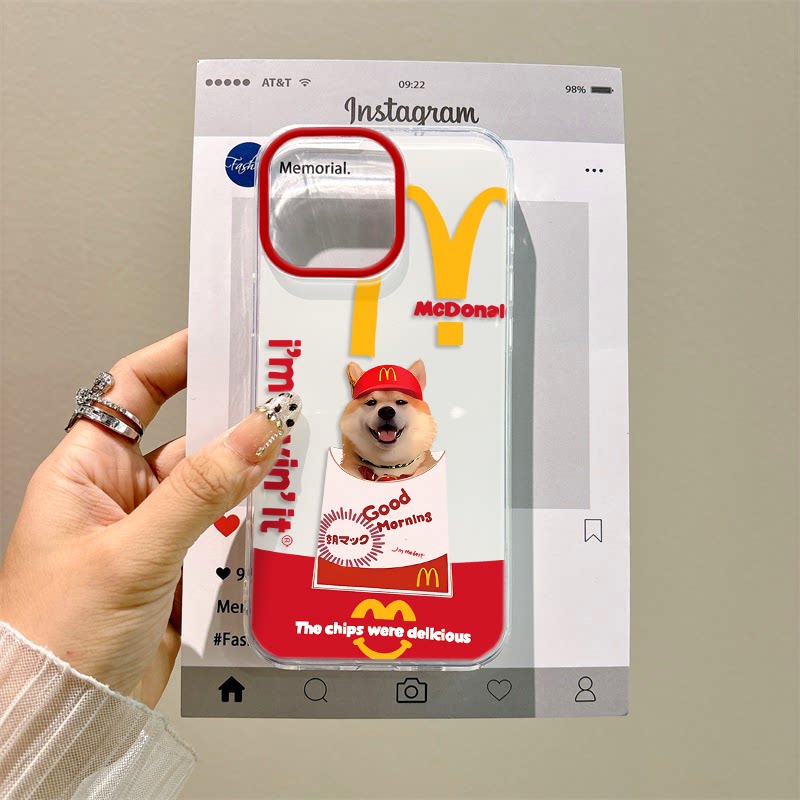 M记开心柴犬新款IVOIQOOZ10TURBOPRO小众华为MATE60适用17ProMax大孔16pro14plus13硬12手机壳带挂绳iPhone15