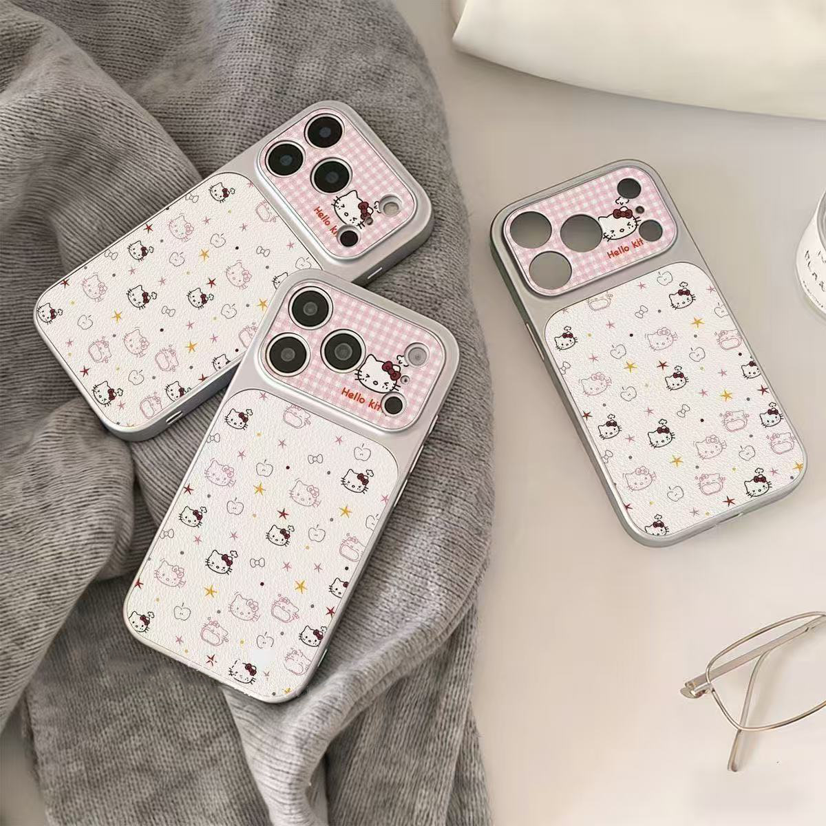 少女心14pro手机壳女款苹果15ProMax满屏kitty猫16plus大视窗iPhone17Air卡通适用13pm可爱