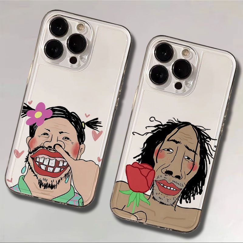 搞怪iPhone13适用苹果14创意OPPORENO15C透明小米17ProMax软VIVOIQOONEO11手机壳16PLUS抠鼻孔如花情侣麦芒40