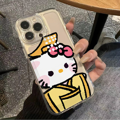 麦芒40创意苹果14软华为NOVA15卡通适用16PLUS透明iPhone13手机壳17ProMax皇帝kt猫红米12C可爱iQOOneo10pro+