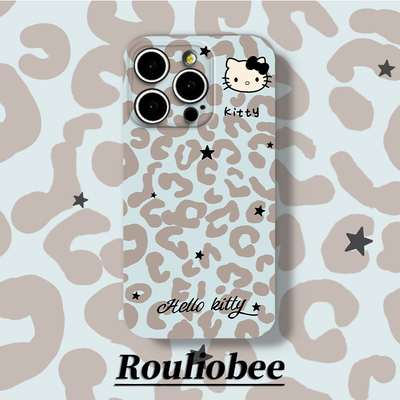 VIVOX300pro适用小米17蓝灰豹纹Kitty红米k90ProMax卡通iPhone14苹果16e个性note15手机壳华为Nova13一加ACE6
